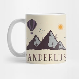 Wanderlust Outdoor Mountain Scene Hot Air Balloon Mug